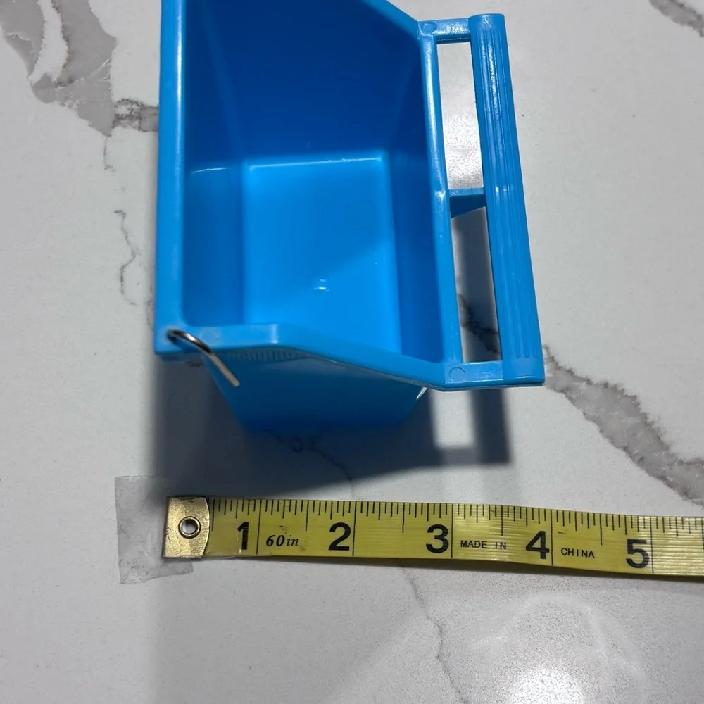 Pet Bird Cage Setup Play On Grooming Perches High Back Blue Food Water Cup